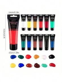 Acrylic Paint, Rich Pigments Colors (75ml/2.54oz) Acrylic Paint Set, Heavy Body Acrylic Paints, Rich Pigment, Waterproof, Acrylic Paint Sets For Adults, Artists Beginners On Canvas Rocks Wood Fabric,Back To School,School Supplies