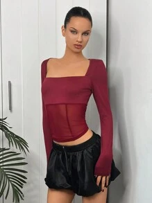 EgrlEra Shorts mini de satén con cremallera delantera y farol para mujer, para verano, playa y crucero - Negro - Ver 4