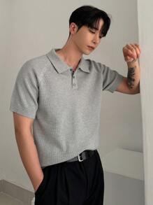 DAZY Men's Plain Basic Knitted Sweater For Summer - Light Grey - View 9