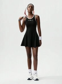 VARSITIE Mono deportivo de mujer con sujetador incorporado, camiseta sin mangas, transpirable, para tenis, golf y otros deportes, con falda corta