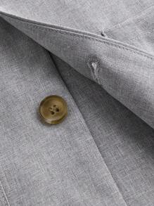 SHEIN Leap Crew 2pcs/Set Tween Boy Casual Blazer Jacket & Shorts Set, Suitable For School, Commute, Formal Occasions, Parties, Spring, Summer, Autumn, Winter - Grey - View 15