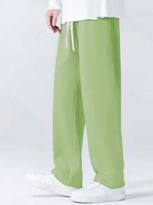 Manfinity Roghcode Loose Men's Drawstring Waist Sweatpants - Green - View 4