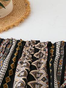 Breezaya Plus Size Women Woven Print Pants - Multicolor - View 3