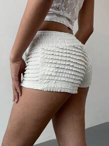 Aloruh Sexy kanten stiksels strik decoratie lage taille ultra korte shorts dames witte shorts dames shorts Y2K kleding