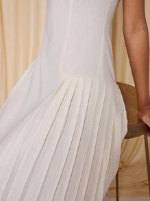 COSMINA White Women Long Casual Dress, Simple & Fashion, Suitable For Daily Wear - White - View 7