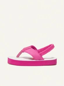 Cozy Pixies Summer Beach Holiday Open-Toe Elastic Back Strawberry Cartoon Pattern Flip Flops - Hot Pink - View 8