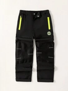 1pc Tween Boys Black Fashion Casual Pants