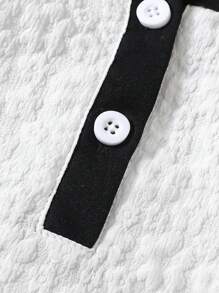 2 Pieces Baby Girl Casual Cute Ruffle Bow Textured Fabric Top And Pants Set - Multicolor - View 5