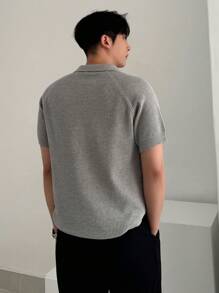 DAZY Men's Plain Basic Knitted Sweater For Summer - Light Grey - View 2