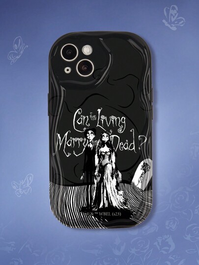 Corpse Bride | ROMWE 1 pezzo Custodia per telefono in TPU 3D con tema Corpse Bride, effetto ondulato zombie, compatibile con iPhone e modelli multipli