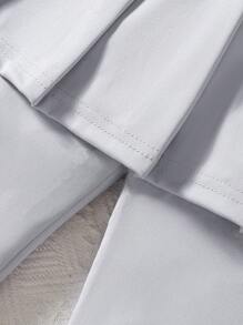 Kleine Mädchen Elastischer Bund 2-in-1 Plissee Hose, bequem für Sport, geeignet für Frühling/Sommer/Herbst - Grau - Übersicht 5