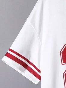 Tween Boy Casual Academy Style Comfortable & Fashionable Versatile Cute Soft Set - Colorblock V-Neck Short Sleeve T-Shirt & Shorts, Practical For Daily, School, Commute, Sports, Spring/Summer - Red - View 4