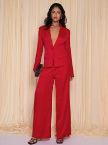 COSMINA Women's Solid Color Pocket Straight Leg Casual Trouser