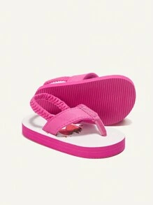 Cozy Pixies Summer Beach Holiday Open-Toe Elastic Back Strawberry Cartoon Pattern Flip Flops - Hot Pink - View 7