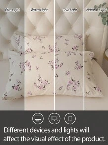 1 pieza Funda de almohada tipo sobre con patrón floral 100% poliéster, sin relleno - Multicolor - Ver 5