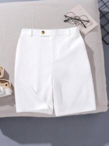Tween Boys' Elastic Waist White Dress Shorts, Versatile For Summer Casual Outings, Weddings, Holidays And Other Occasions - White - View 1