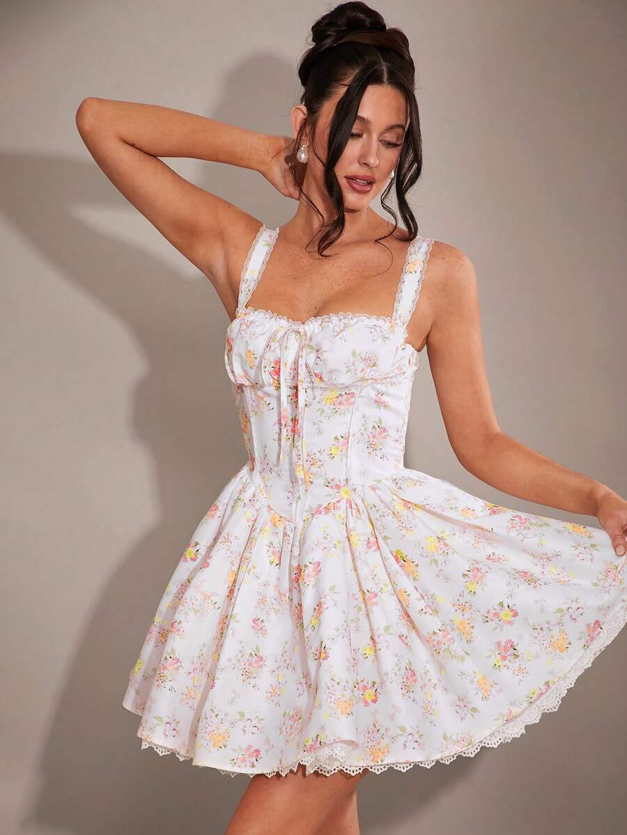 SHEIN BAE Women's Elegant Solid Black Short Sleeve Zippered Fitted Dress With Pleated, Simple And Sweet Style - White - View 1