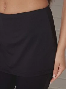SUMWON WOMEN Pantalones palazzo de pernera ancha con falda en capas, diseñador, para uso formal y de noche, cintura alta, versátil, elegante, de color negro, atuendo para ocasiones especiales