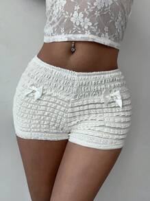 Aloruh Sexy kanten stiksels strik decoratie lage taille ultra korte shorts dames witte shorts dames shorts Y2K kleding