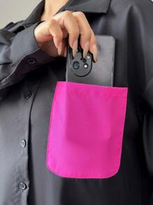 Rafferiza Áo cánh tay dài màu hồng đỏ tương phản, họa tiết nơ lớn đơn giản, túi rộng rãi, rộng rãi cho ngày lễ tình nhân, ngày nghỉ, ngày thường - Nhiều màu - Xem 5