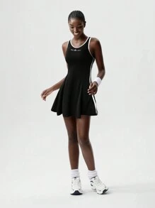 VARSITIE Mono deportivo de mujer con sujetador incorporado, camiseta sin mangas, transpirable, para tenis, golf y otros deportes, con falda corta