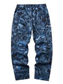 Manfinity Hypemode Loose Fit Men's Flap Pocket Side Drawstring Waist Cargo Pants - Blue - View 2