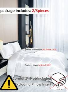 2/3件套高端深绿色丝滑缎面床上用品套装，柔软透气，抗皱，促进优质睡眠，奢华酒店风格，送给父母和朋友的礼物，包含被套*1，枕套*1/2，可选尺寸：特大号、大号、标准大号、单人床，缎面床上用品套装，宿舍床上用品，返校季必备 - 奶油白 - 查看 2