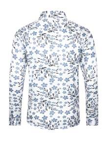 Manfinity RSRT Camisa de manga larga estampada para hombres, diseño minimalista de moda para uso casual diario