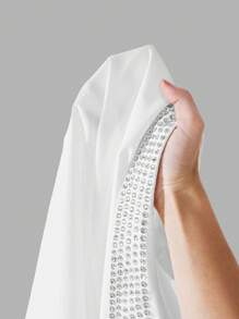 Slaydiva Áo sơ mi nữ dài tay màu trắng trơn gợi cảm mới, thắt nơ và đính đá. - trắng - Xem 10