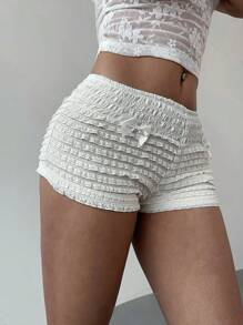 Aloruh Sexy kanten stiksels strik decoratie lage taille ultra korte shorts dames witte shorts dames shorts Y2K kleding