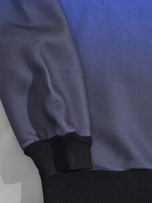 RueChic Men Ombre Printed Special Design Regular Sweatshirt - Black - View 4