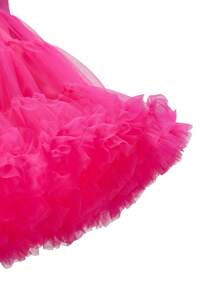 Tween Girls Casual Elegant Cute Tulle Puff Skirt - Hot Pink - View 4