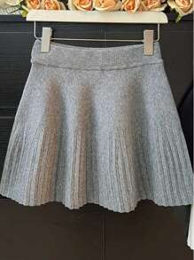 SHEIN EZwear Falda plisada elegante y minimalista para mujer, uso diario casual