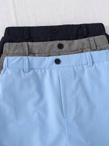 SHEIN 3pcs Tween Boys Multi-Pack Casual Solid Color Shorts, School, Campus, College