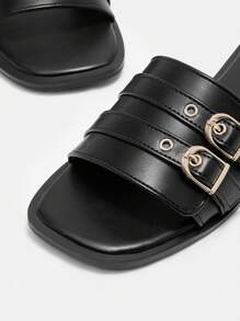 CUCCOO BIZCHIC Women's Casual Versatile Simple Flat Sandals Spring Shoes Spring Break Easter - Black - View 7