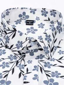 Manfinity RSRT Camisa de manga larga estampada para hombres, diseño minimalista de moda para uso casual diario