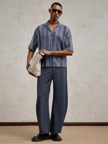AKNOTIC Business Casual Men's Woven Straight Leg Casual Pants, Suitable For Daily Wear, Spring/Summer, Vacation, Party, Couple Matching, Graduation Gift