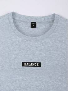 Manfinity Homme 2 件套男士字母贴花圆领短袖 T 恤和抽绳腰长裤