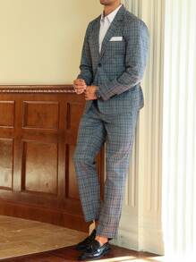 Calvornis Men's 2pcs Suit Set: Jacket And Trousers Men Suit Formal - Dark Grey - View 3