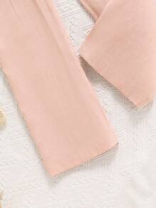 3 Stücke Tween Mädchen-Outfit in Weiß, bestehend aus Kurzarm-Top, ärmelloses Top und Hose für Jugendliche