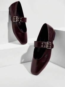 CUCCOO GRLICON Women's Y2K Style Flat Shoes, Suitable For Punk, Biker, Cool Girl, Halloween, Christmas, Party Outfits - Burgundy - View 5