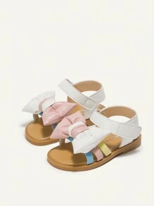 Cozy Pixies 1 Paar farbenfrohe Schleifendesign Prinzessinnenstil Flache Sandalen für Baby Mädchen, vielseitig und süß, für Frühling und Sommer