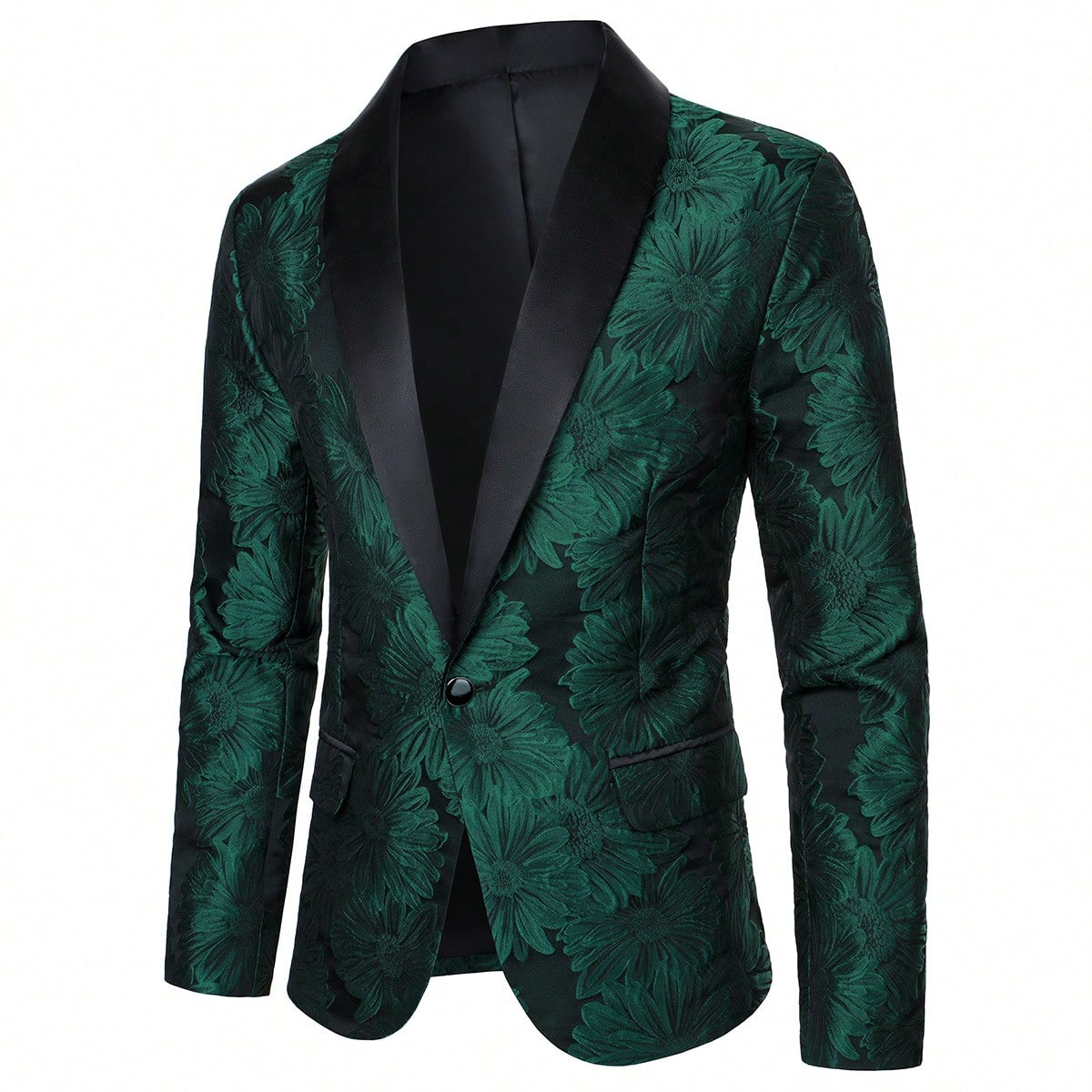 Blazer casual de manga larga con bloqueo de color y botones delanteros para hombres, blazer de esmoquin estilo "Old Money" para ceremonias