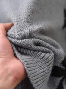 CosyJoli Plus Size Bow Detail Front Button Long Sleeve Casual Blouse - Grey - View 6