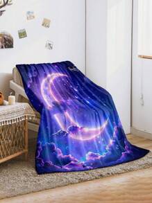 1 pièce Couverture en flanelle imprimée avec motif Ramadan Kareem