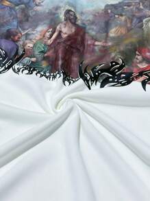 Manfinity EMRG Men's Casual Graphic Letter Print Short Sleeve T-Shirt And Shorts 2 Pieces Set