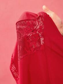 Yelly Gray Designer Red Contrast Lace Backless Summer Elegant Dress Festival, Wedding, Prom Dress - Red - View 7