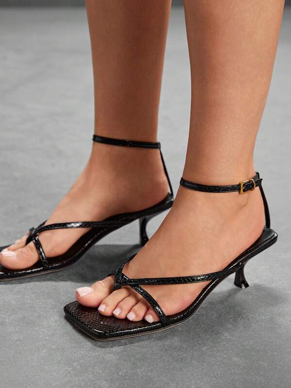 CUCCOO SZL Square Toe High Heel Sandals, Fashion Women Party Occasion High Heels