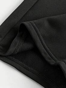 SHEIN Tween Girls' Loose Casual Letter Print Wide-Leg Pants - Black - View 5