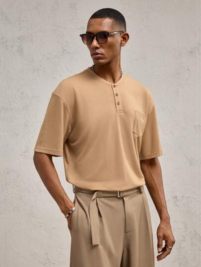 AKNOTIC Party Camisa polo casual de manga corta con cuello de pie, corte ajustado, para hombre, apropiada para uso diario